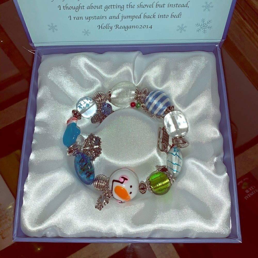 New, beaded snowmen bracelet 